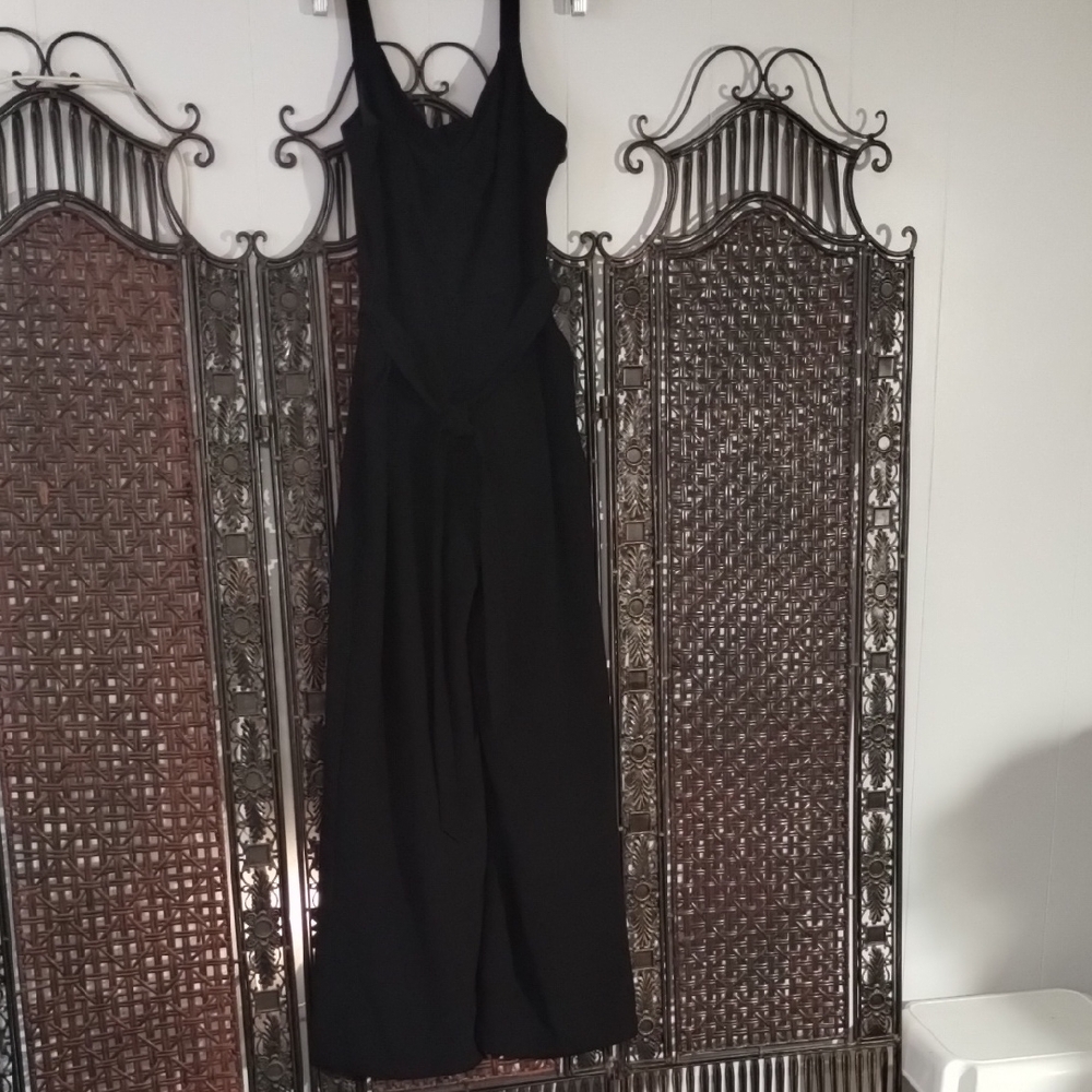 Premier Amour Classic Black Size 10 Belted Jumpsuit Pockets Strappy